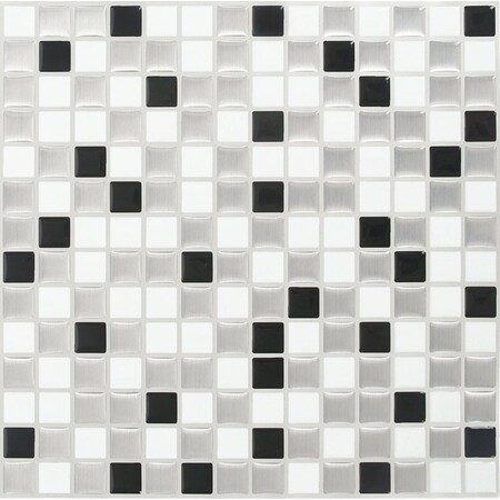 Peel And Impress Peel and Impress 10 in. W X 10 in. L Multiple Finish (Mosaic) Vinyl Adhesive Wall Tile 4 pc 24090